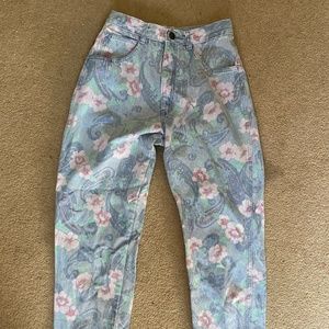 floral pattern Mom jeans